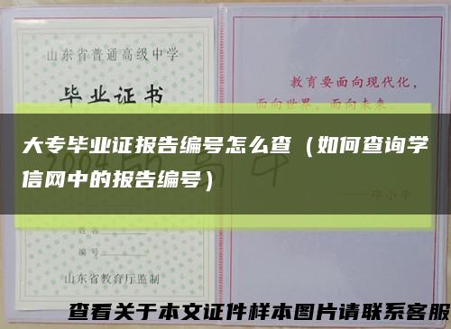 大专毕业证报告编号怎么查（如何查询学信网中的报告编号）缩略图