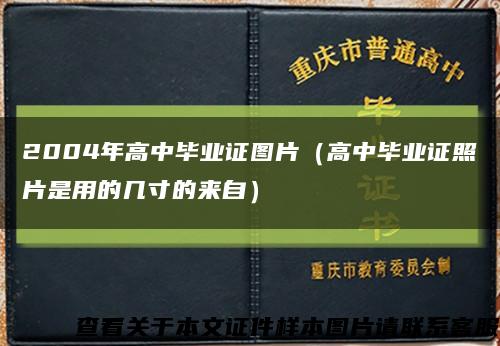 2004年高中毕业证图片（高中毕业证照片是用的几寸的来自）缩略图