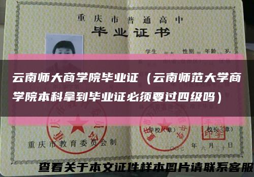 云南师大商学院毕业证（云南师范大学商学院本科拿到毕业证必须要过四级吗）缩略图