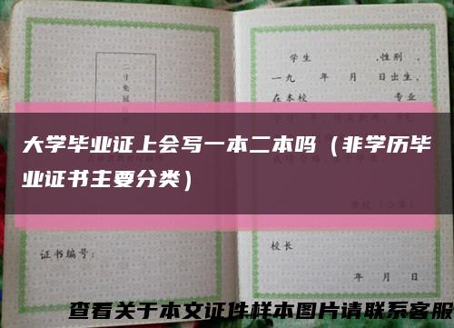 大学毕业证上会写一本二本吗（非学历毕业证书主要分类）缩略图