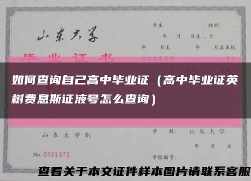 如何查询自己高中毕业证（高中毕业证英树费息斯证液号怎么查询）缩略图