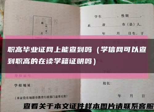 职高毕业证网上能查到吗（学信网可以查到职高的在读学籍证明吗）缩略图