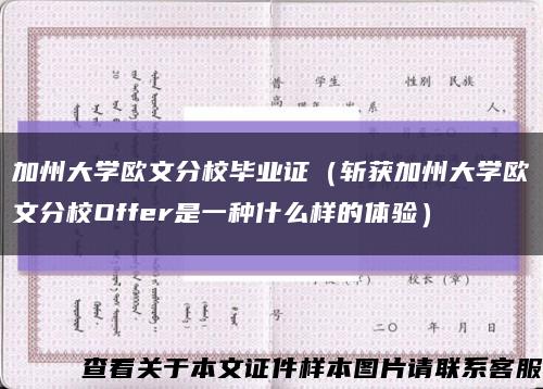 加州大学欧文分校毕业证（斩获加州大学欧文分校Offer是一种什么样的体验）缩略图