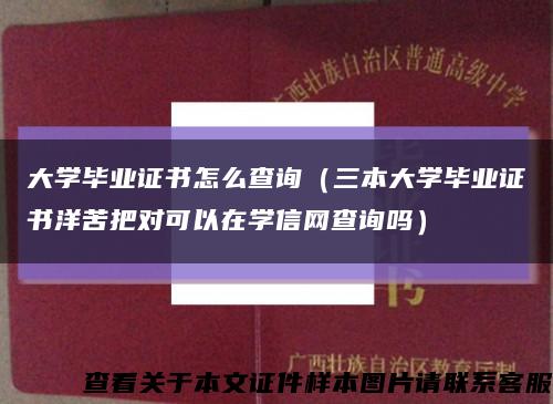 大学毕业证书怎么查询（三本大学毕业证书洋苦把对可以在学信网查询吗）缩略图