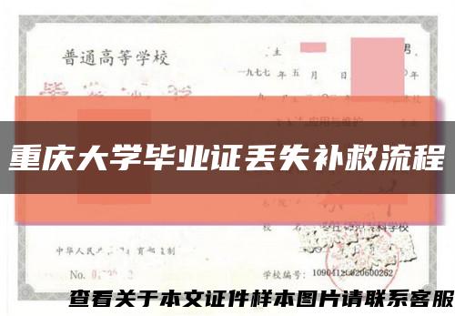 重庆大学毕业证丢失补救流程缩略图