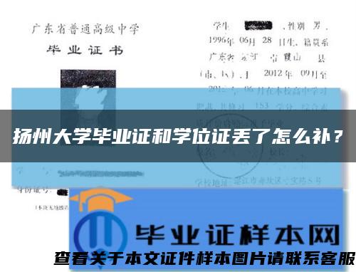 扬州大学毕业证和学位证丢了怎么补？缩略图