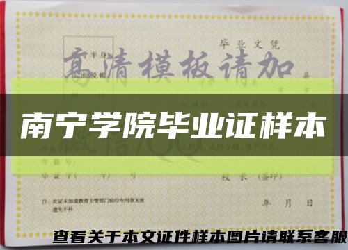 南宁学院毕业证样本缩略图