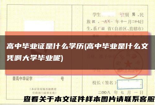 高中毕业证是什么学历(高中毕业是什么文凭啊大学毕业呢)缩略图