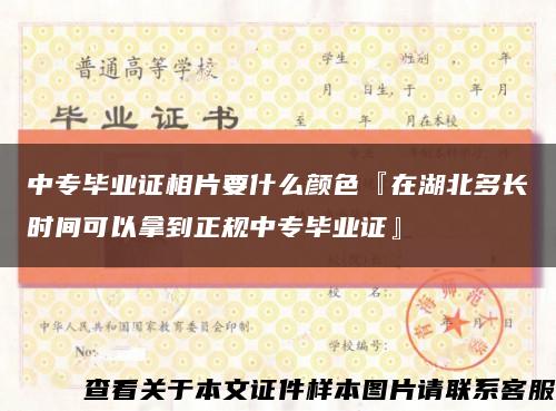 中专毕业证相片要什么颜色『在湖北多长时间可以拿到正规中专毕业证』缩略图