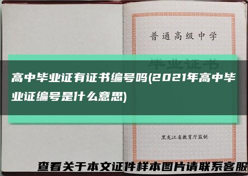 高中毕业证有证书编号吗(2021年高中毕业证编号是什么意思)缩略图