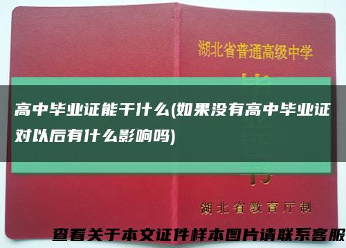 高中毕业证能干什么(如果没有高中毕业证对以后有什么影响吗)缩略图