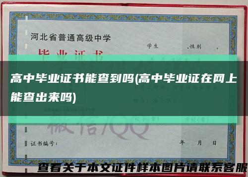 高中毕业证书能查到吗(高中毕业证在网上能查出来吗)缩略图