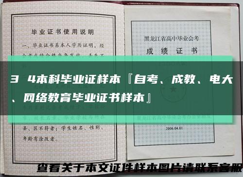 3 4本科毕业证样本『自考、成教、电大、网络教育毕业证书样本』缩略图