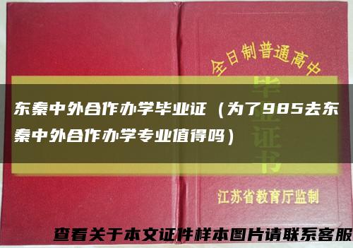 东秦中外合作办学毕业证（为了985去东秦中外合作办学专业值得吗）缩略图