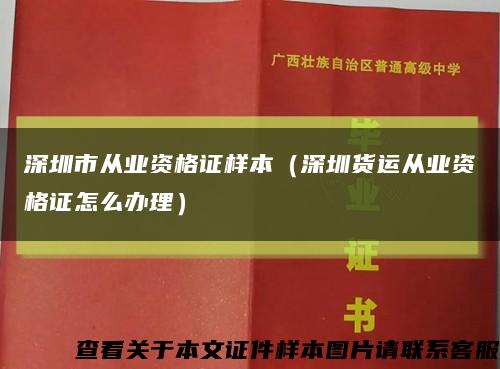 深圳市从业资格证样本（深圳货运从业资格证怎么办理）缩略图