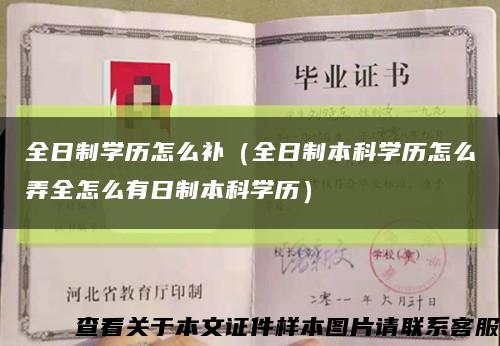 全日制学历怎么补（全日制本科学历怎么弄全怎么有日制本科学历）缩略图