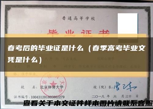 春考后的毕业证是什么（春季高考毕业文凭是什么）缩略图