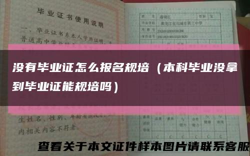 没有毕业证怎么报名规培（本科毕业没拿到毕业证能规培吗）缩略图