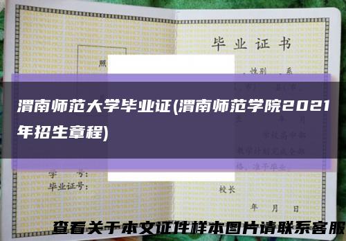 渭南师范大学毕业证(渭南师范学院2021年招生章程)缩略图