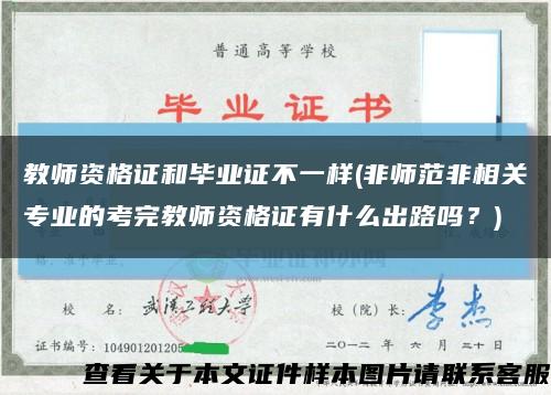 教师资格证和毕业证不一样(非师范非相关专业的考完教师资格证有什么出路吗？)缩略图