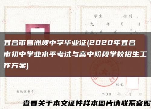 宜昌市葛洲坝中学毕业证(2020年宜昌市初中学业水平考试与高中阶段学校招生工作方案)缩略图