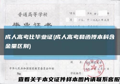 成人高考比毕业证(成人高考和函授本科含金量区别)缩略图