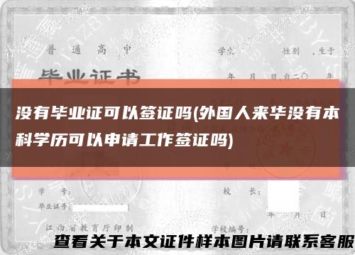 没有毕业证可以签证吗(外国人来华没有本科学历可以申请工作签证吗)缩略图