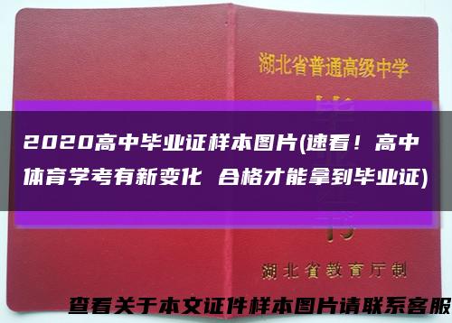 2020高中毕业证样本图片(速看！高中体育学考有新变化 合格才能拿到毕业证)缩略图