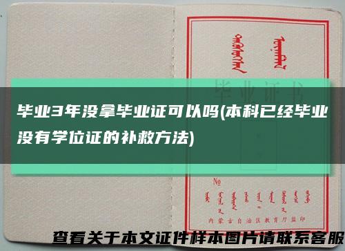 毕业3年没拿毕业证可以吗(本科已经毕业没有学位证的补救方法)缩略图