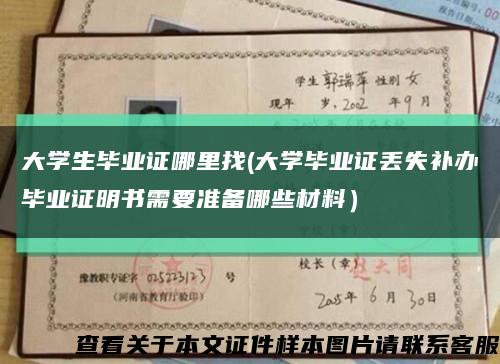 大学生毕业证哪里找(大学毕业证丢失补办毕业证明书需要准备哪些材料）缩略图