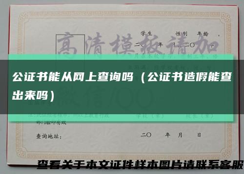 公证书能从网上查询吗（公证书造假能查出来吗）缩略图