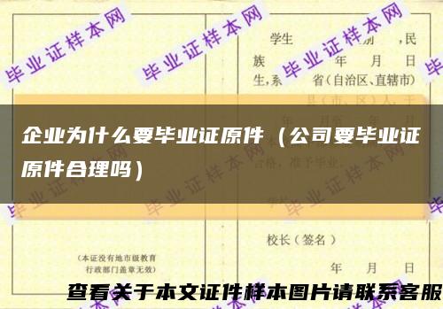 企业为什么要毕业证原件（公司要毕业证原件合理吗）缩略图