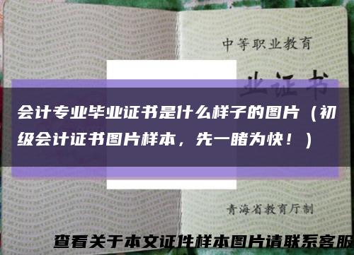 会计专业毕业证书是什么样子的图片（初级会计证书图片样本，先一睹为快！）缩略图