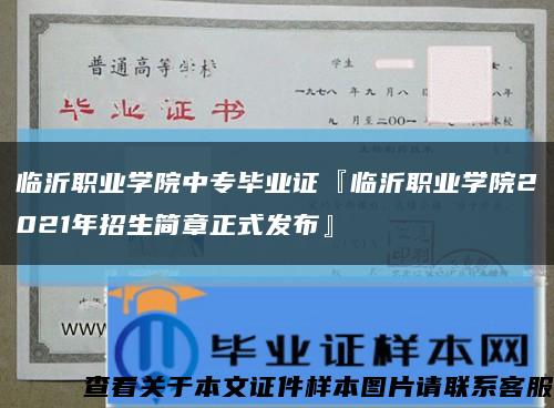 临沂职业学院中专毕业证『临沂职业学院2021年招生简章正式发布』缩略图