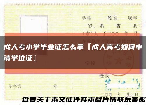 成人考小学毕业证怎么拿『成人高考如何申请学位证』缩略图