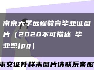 南京大学远程教育毕业证图片（2020不可描述の毕业照jpg）缩略图