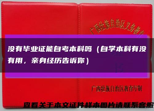 没有毕业证能自考本科吗（自学本科有没有用，亲身经历告诉你）缩略图