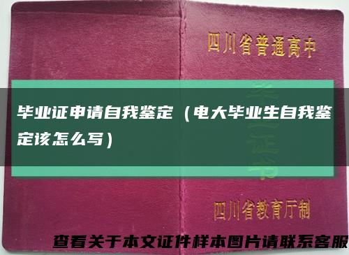 毕业证申请自我鉴定（电大毕业生自我鉴定该怎么写）缩略图