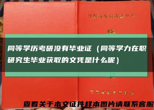 同等学历考研没有毕业证（同等学力在职研究生毕业获取的文凭是什么呢）缩略图