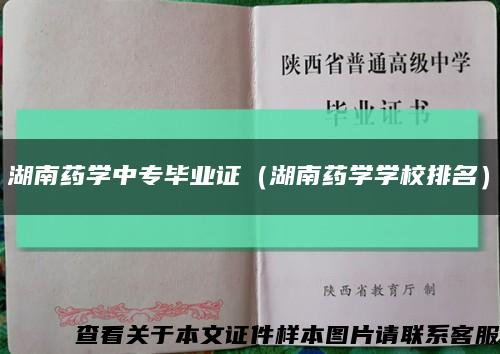 湖南药学中专毕业证（湖南药学学校排名）缩略图