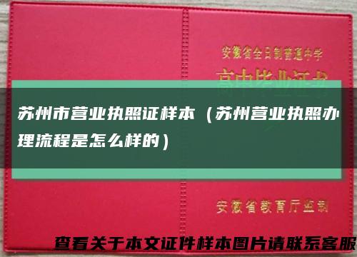 苏州市营业执照证样本（苏州营业执照办理流程是怎么样的）缩略图