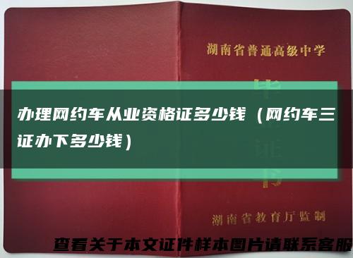 办理网约车从业资格证多少钱（网约车三证办下多少钱）缩略图