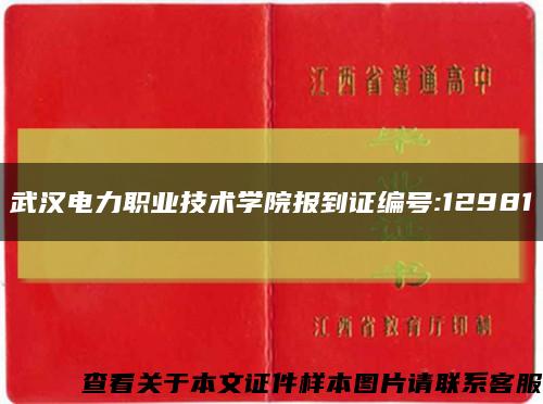 武汉电力职业技术学院报到证编号:12981缩略图