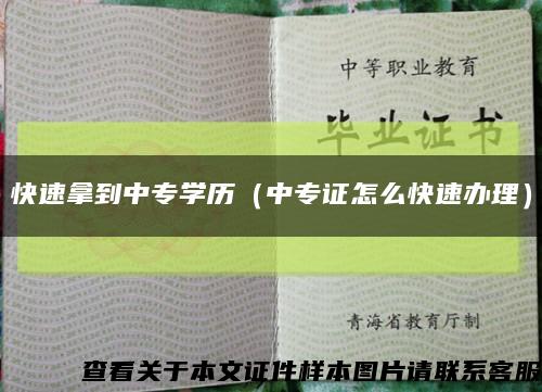 快速拿到中专学历（中专证怎么快速办理）缩略图