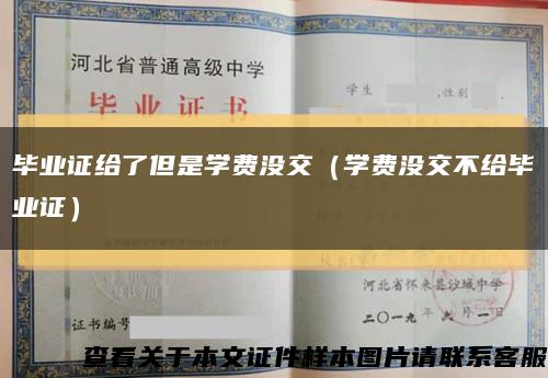 毕业证给了但是学费没交（学费没交不给毕业证）缩略图