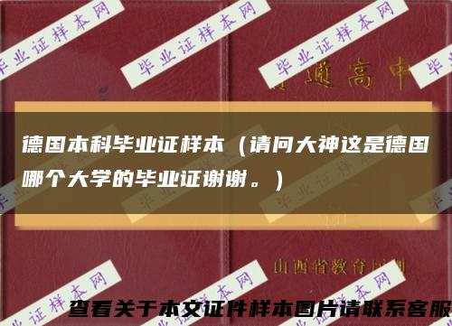 德国本科毕业证样本（请问大神这是德国哪个大学的毕业证谢谢。）缩略图