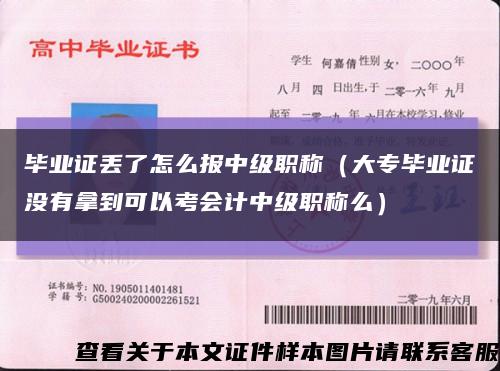 毕业证丢了怎么报中级职称（大专毕业证没有拿到可以考会计中级职称么）缩略图