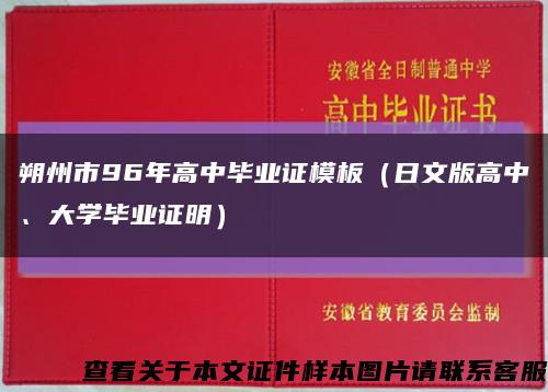 朔州市96年高中毕业证模板（日文版高中、大学毕业证明）缩略图