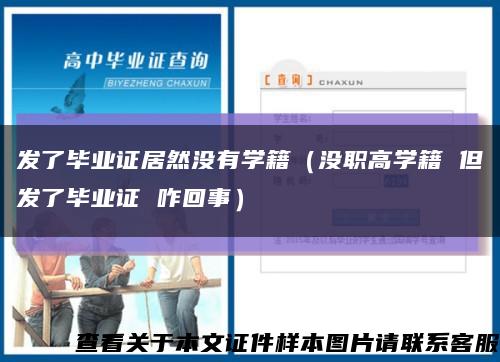 发了毕业证居然没有学籍（没职高学籍 但发了毕业证 咋回事）缩略图