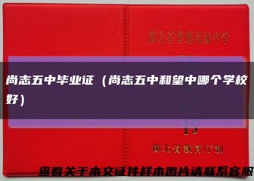 尚志五中毕业证（尚志五中和望中哪个学校好）缩略图